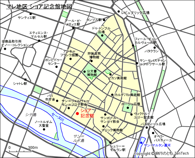 マレ地区 ショア記念館地図