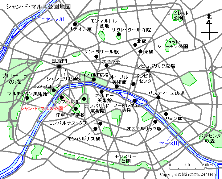 シャン・ド・マルス公園地図