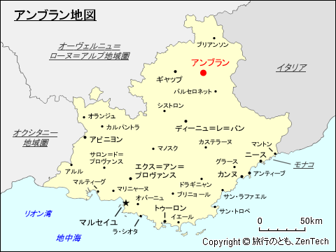 プロヴァンス＝アルプ＝コート・ダジュールにおけるアンブラン地図