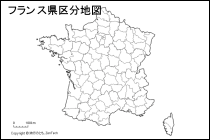 フランス県区分地図