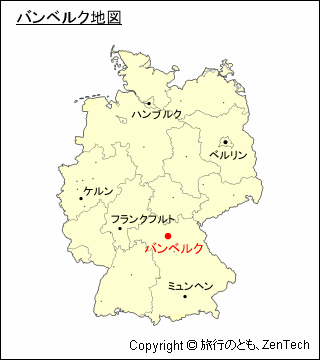 ドイツにおけるバンベルクの位置地図