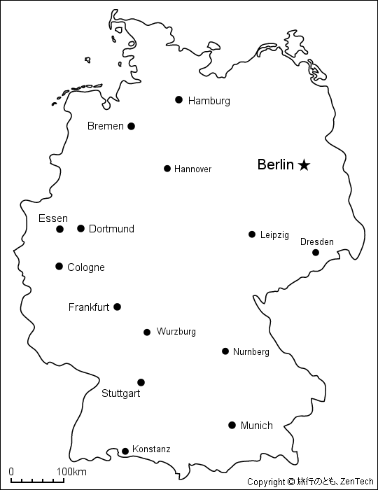ドイツ白地図 旅行のとも Zentech