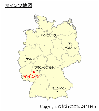 ドイツにおけるマインツの位置地図