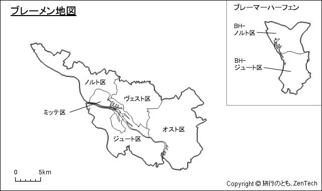ブレーメン行政区 区分地図