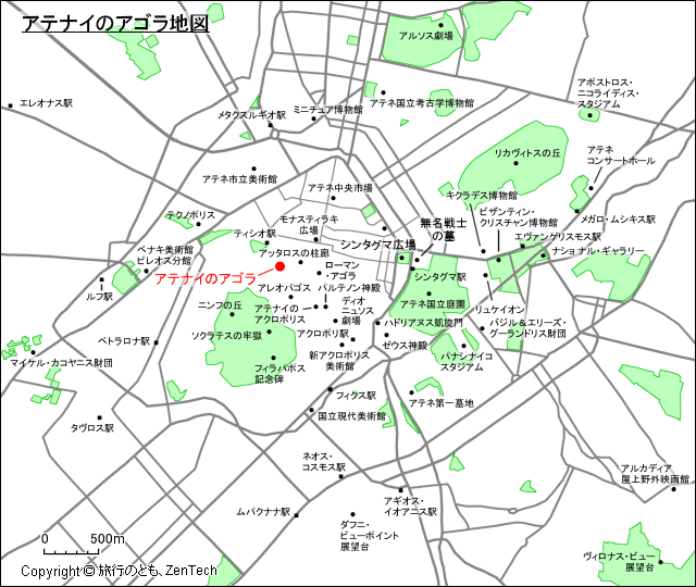 アテナイのアゴラ地図
