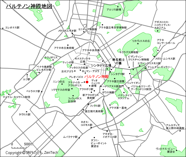 パルテノン神殿地図