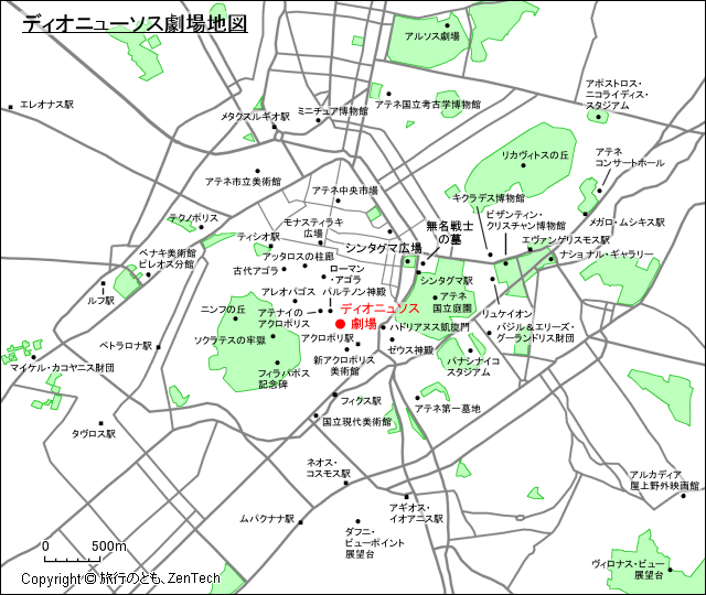 ディオニューソス劇場地図