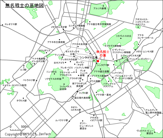 無名戦士の墓地図