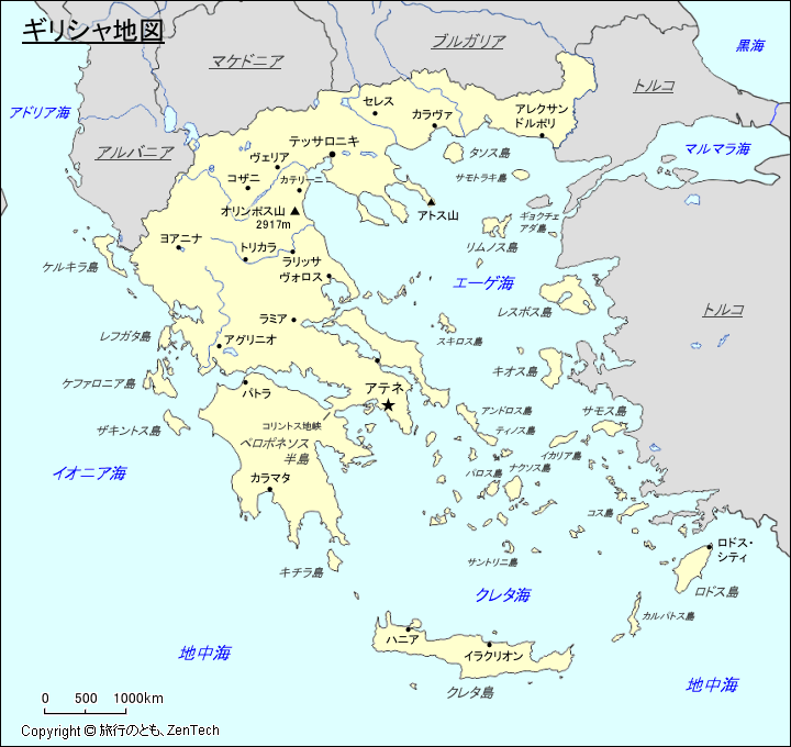 ギリシャ地図