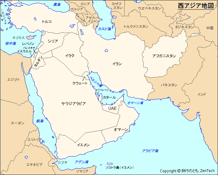 西アジア地図