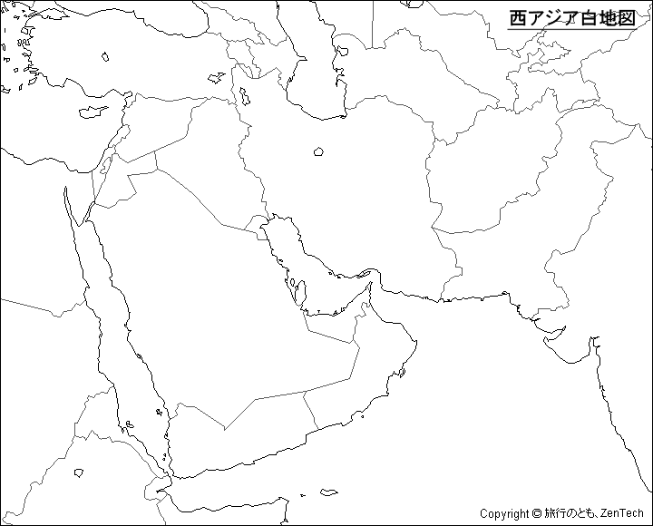 西アジア白地図