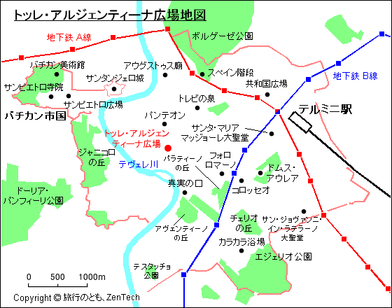 トッレ・アルジェンティーナ広場地図