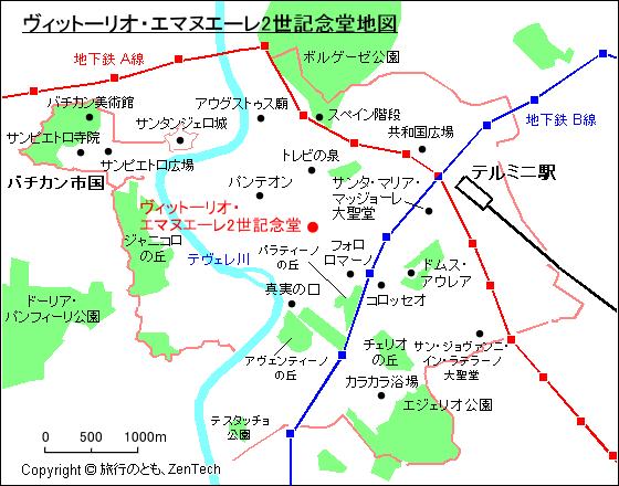 ヴィットーリオ・エマヌエーレ2世記念堂地図