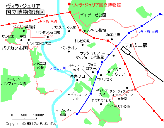 ヴィラ・ジュリア国立博物館地図