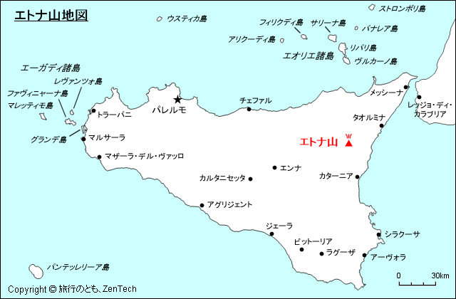 エトナ山地図