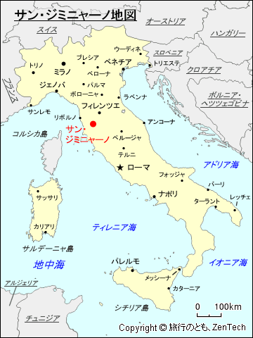 サン・ジミニャーノ地図