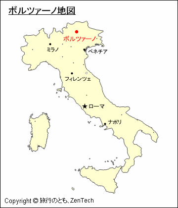 イタリアにおけるボルツァーノ地図