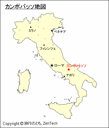 イタリアにおけるカンポバッソ地図