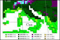 イタリア気候区分地図