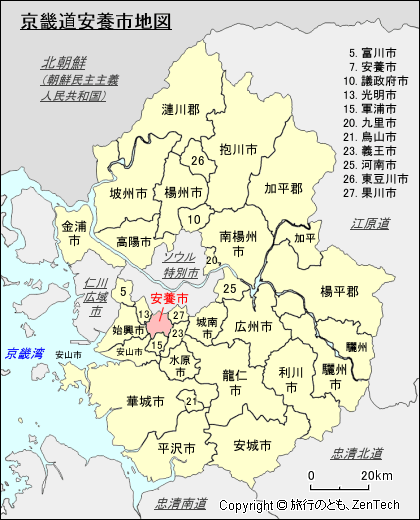 京畿道安養市地図