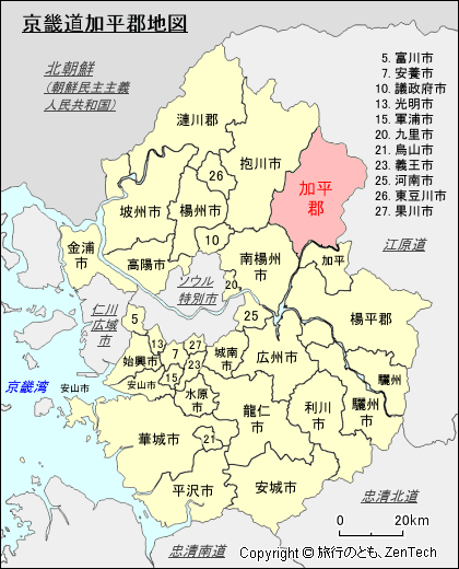 京畿道加平郡地図