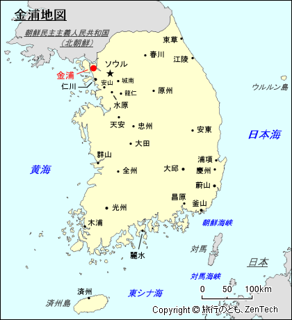 金浦地図