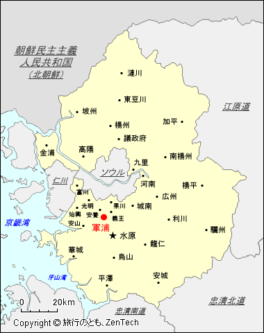 軍浦地図