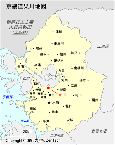 京畿道果川地図