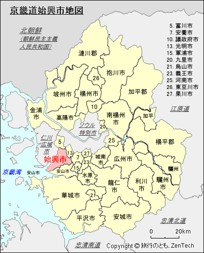 京畿道始興市地図