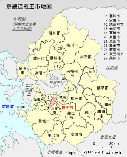 京畿道義王市地図