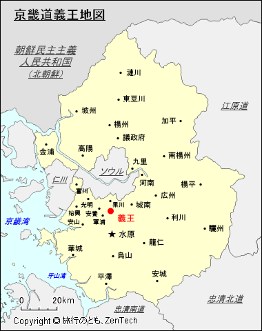 京畿道義王地図