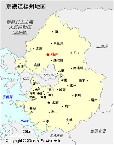 京畿道楊州地図