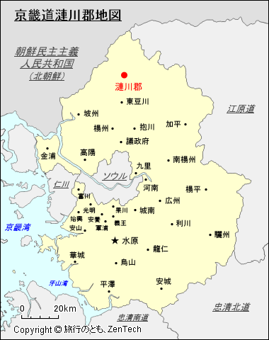 京畿道漣川郡地図