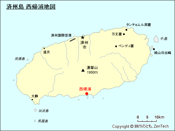 済州島 西帰浦地図