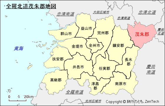 全羅北道茂朱郡地図