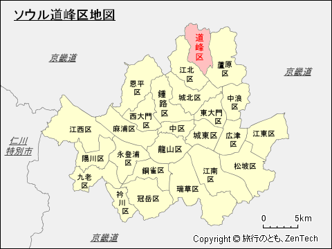 ソウル道峰区地図