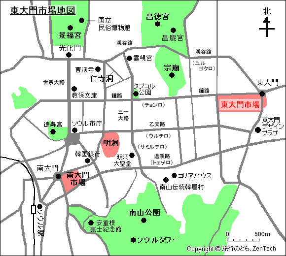 東大門市場地図