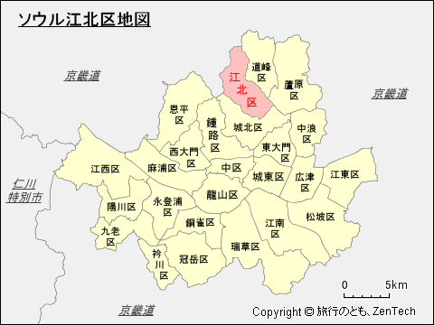 ソウル江北区地図