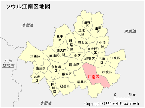 ソウル江南区地図