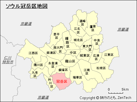 ソウル冠岳区地図