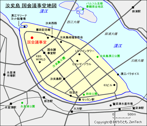 汝矣島 国会議事堂地図