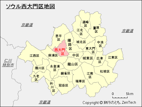 ソウル西大門区地図