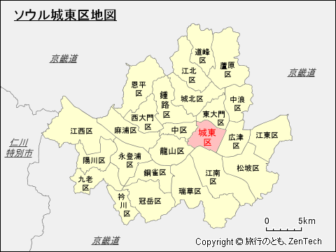 ソウル城東区地図