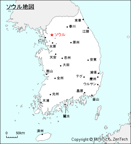 韓国におけるソウル地図
