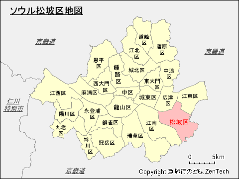 ソウル松坡区地図