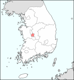 韓国における大田広域市の位置