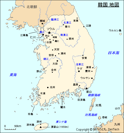 韓国地図