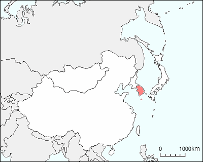 東アジアにおける韓国地図