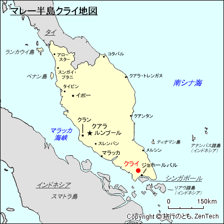 マレー半島クライ地図