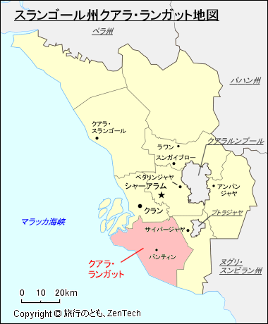 スランゴール州クアラ・ランガット地図